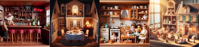 A welcome banner for Billie's Dollhouse Miniatures Boutique