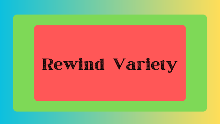 A welcome banner for Rewind Variety