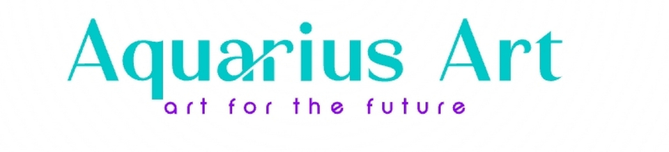 A welcome banner for Aquarius Art, art for the future 