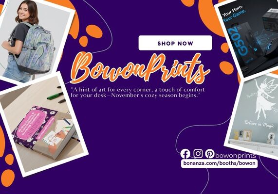 A welcome banner for Bowon Prints Booth