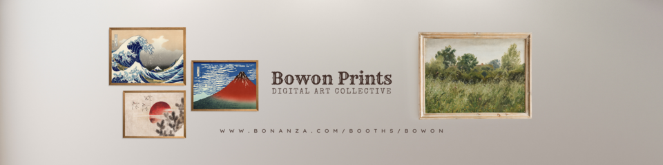 A welcome banner for Bowon Prints Booth