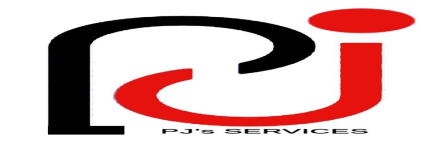 A welcome banner for PJ's Services