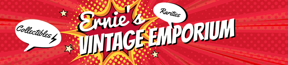 A welcome banner for Ernie's Vintage Emporium