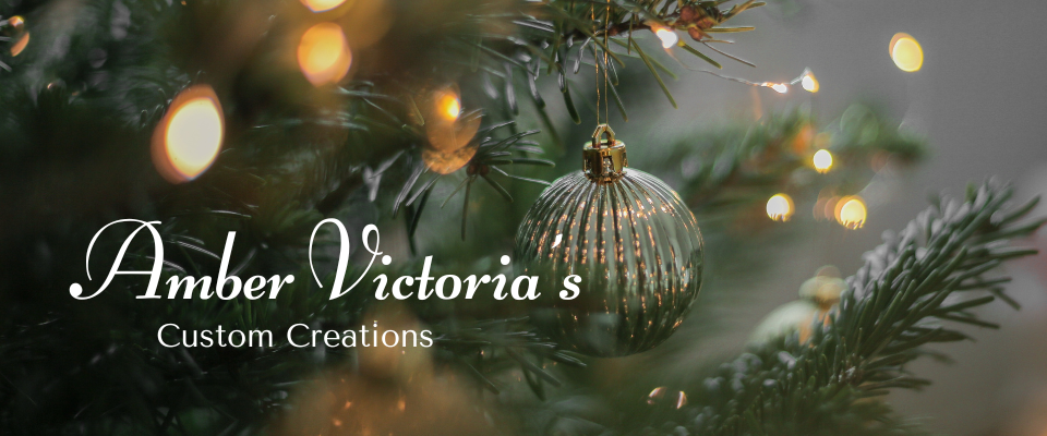A welcome banner for Amber Victoria's Custom Creations