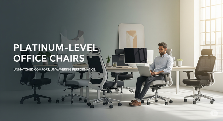 A welcome banner for Platinum-Level Office Chairs