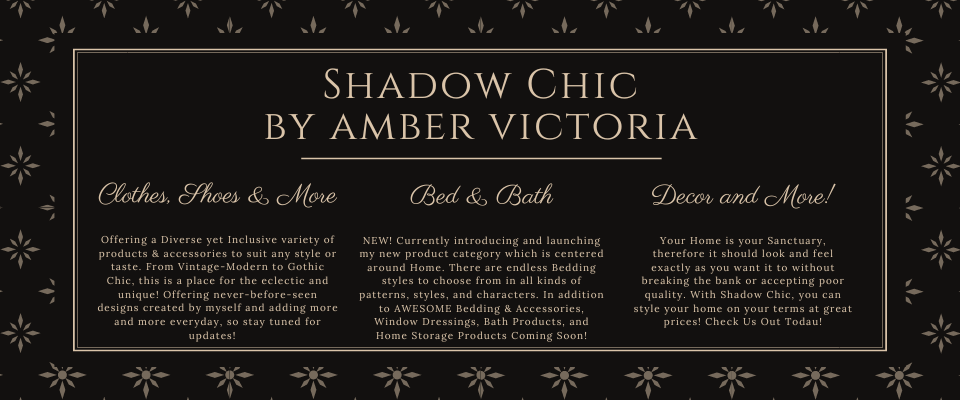 A welcome banner for Brand Update! Under New Title: Shadow Chic by Amber Victoria