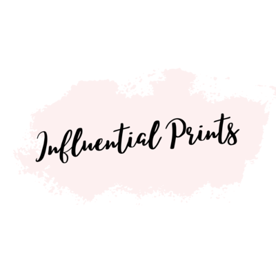 A welcome banner for Influential Prints