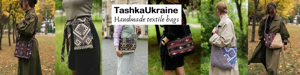A welcome banner for TashkaUkraine   These are eco-friendly handmade textile bags.