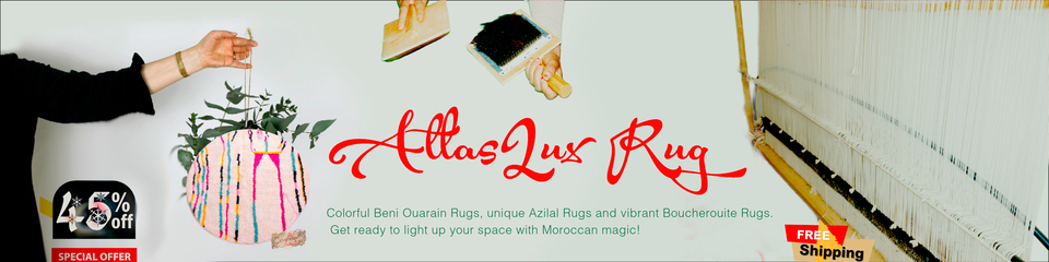 A welcome banner for Atlas Lux Rug