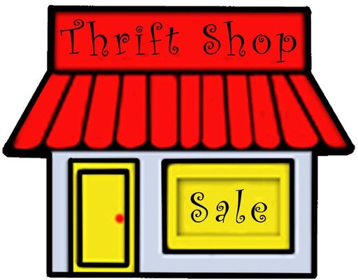 A welcome banner for Little Thrift Shop