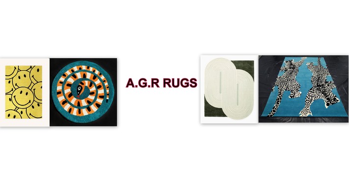 A welcome banner for AGR RUGS