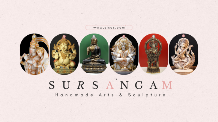 A welcome banner for Sursangam Arts - Handmade Arts & Crafts