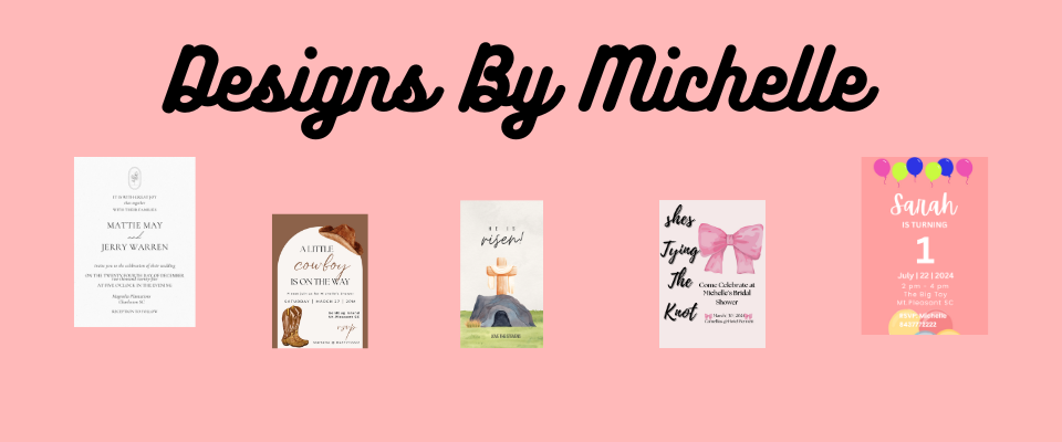 A welcome banner for Michelle's store