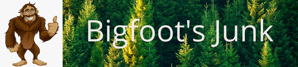 A welcome banner for Bigfoots Junk Vintage