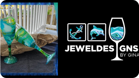A welcome banner for JeweldesignsbyGinabooth