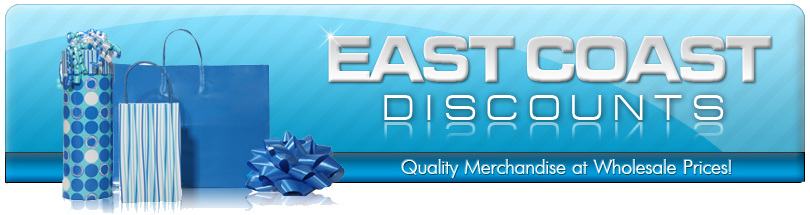 A welcome banner for East Coast Discounts' booth