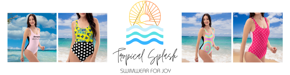 A welcome banner for Swimwear's store