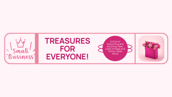 A welcome banner for Shellzzs Treasures
