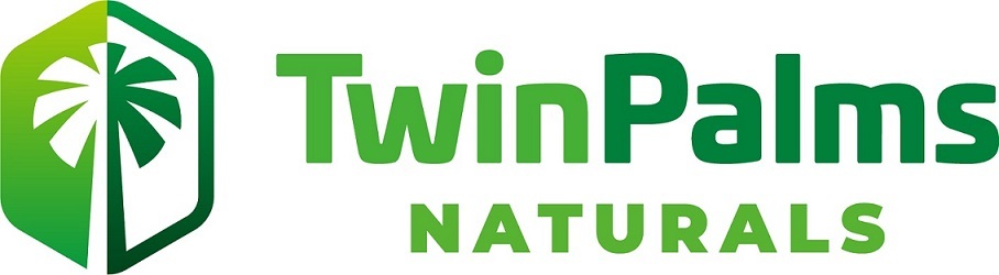 A welcome banner for Twin Palms Naturals' Booth