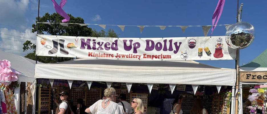 A welcome banner for Mixed Up Dolly