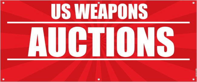 A welcome banner for DANGELCO Dba US Weapons Auction's Booth