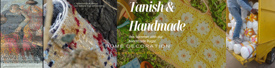 A welcome banner for Tanish__Rugs's booth