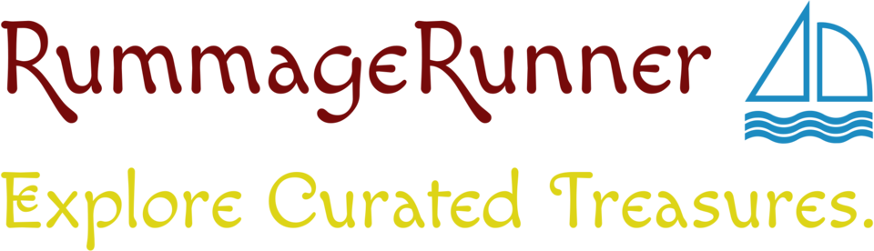 A welcome banner for Shop RummageRunner Antique Vintage Collectibles Store