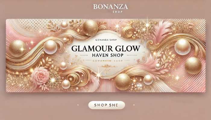 A welcome banner for GlamourGlowHavenShop