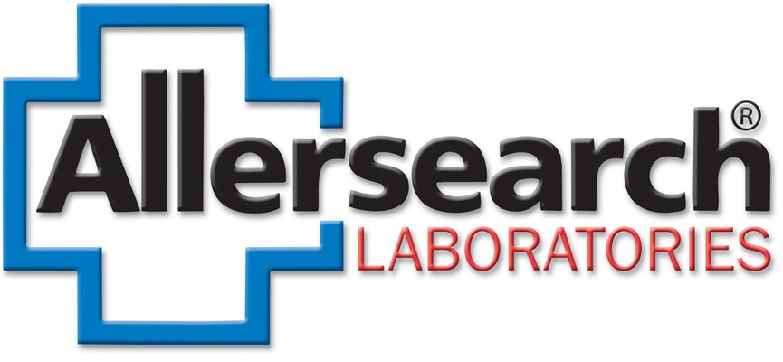 A welcome banner for Allersearch Laboratories booth