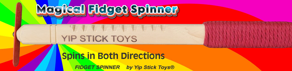 A welcome banner for Yip Stick Magical Fidget Spinners - Handmade For Interactive Fun