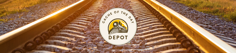 A welcome banner for Cache of the Day Depot