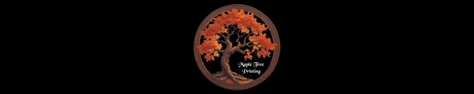 A welcome banner for Maple Tree Printing