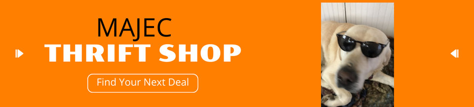 A welcome banner for The MAJEC Thrift
