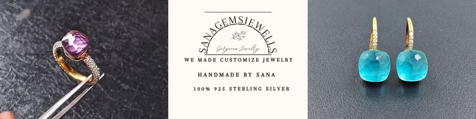 A welcome banner for SanaGemsJewells
