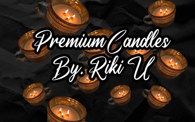 A welcome banner for Scented Story Candles by Riki U.