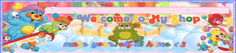 A welcome banner for Mya's store