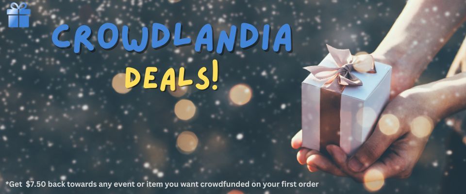A welcome banner for Crowdlandia Deals