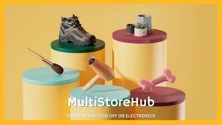 A welcome banner for multistore booth