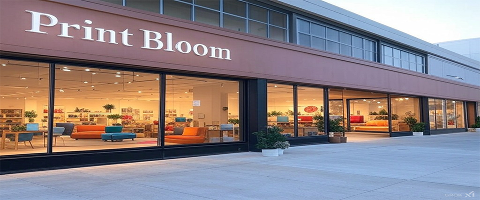 A welcome banner for Print Bloom