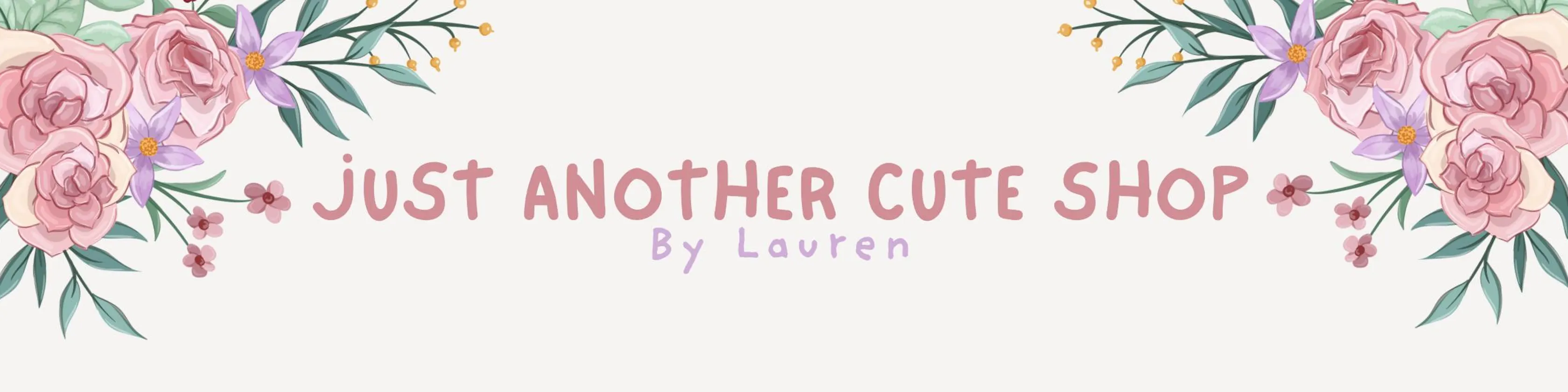 A welcome banner for Lauren's store
