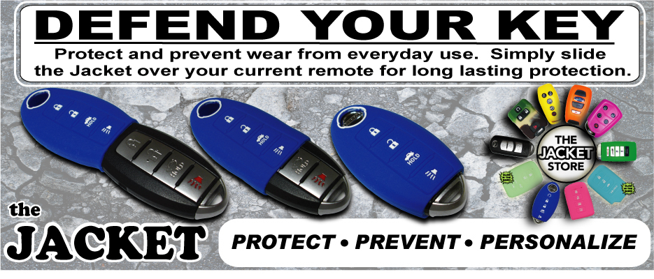 A welcome banner for Thejacketstore.com, LLC,  Keyless Remote Covers, & Counter Top Display Racks 