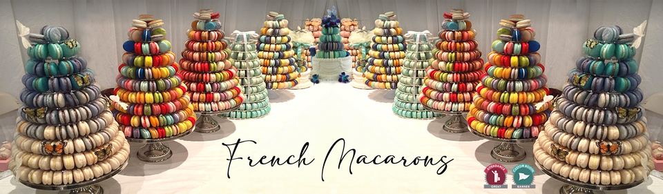 A welcome banner for French Macarons - Parisian Macaron - Variety Flavors - Delicious Macaroon Cookie