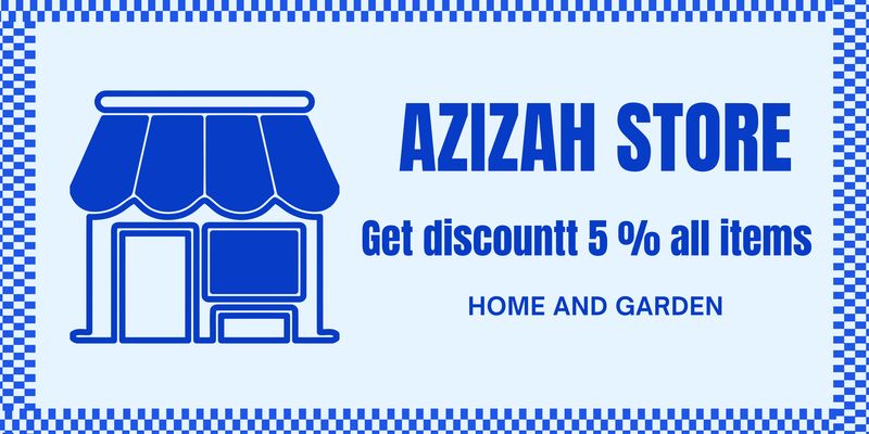 A welcome banner for azizah's store