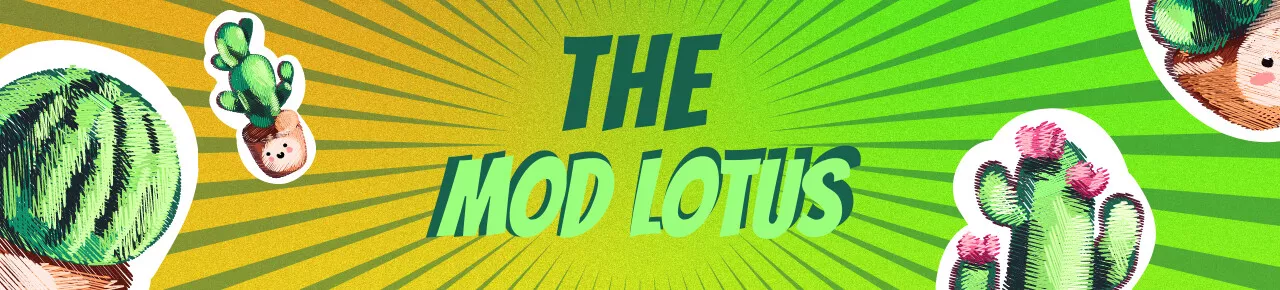 A welcome banner for The Lotus Shop