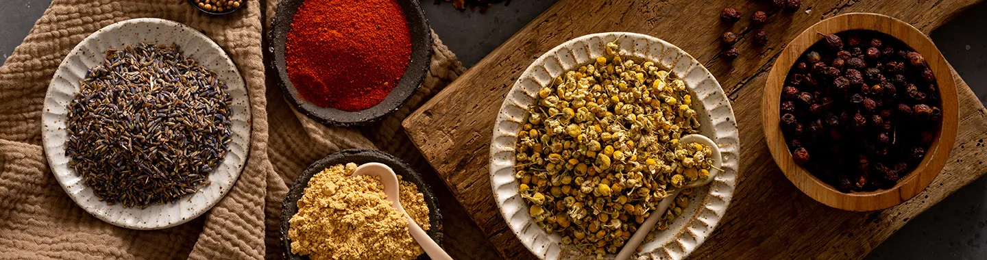 A welcome banner for Our4Corners Herbs & Spices