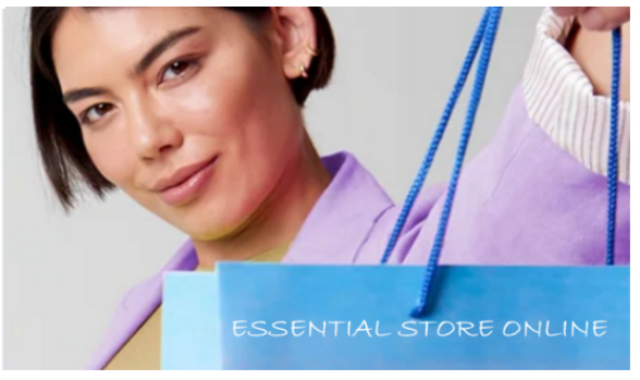 A welcome banner for Essential Store Online