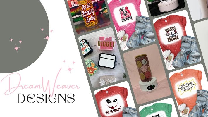 A welcome banner for DreamWeaverDesigns Booth
