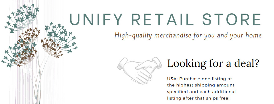 A welcome banner for Unify Retail Store
