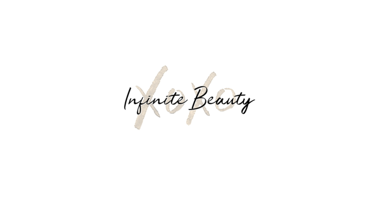 A welcome banner for Infinite Beauty's booth
