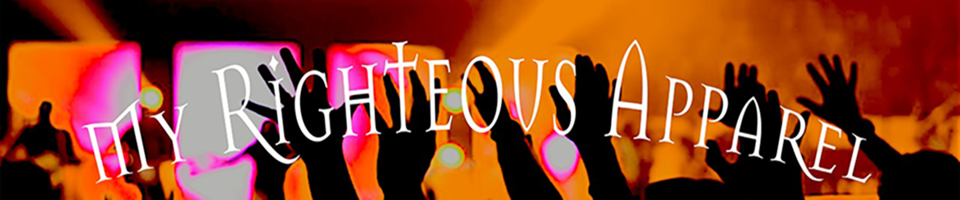 A welcome banner for MyRighteousApparel's Booth